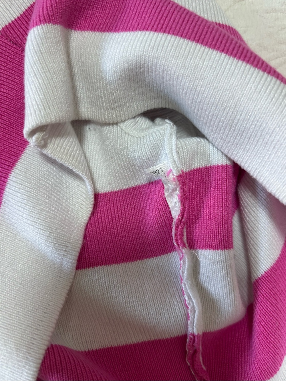 Zara Womens Pink White Striped Knit Sleeveless Cropped Sweater Vest Top Size S - Picture 3 of 4